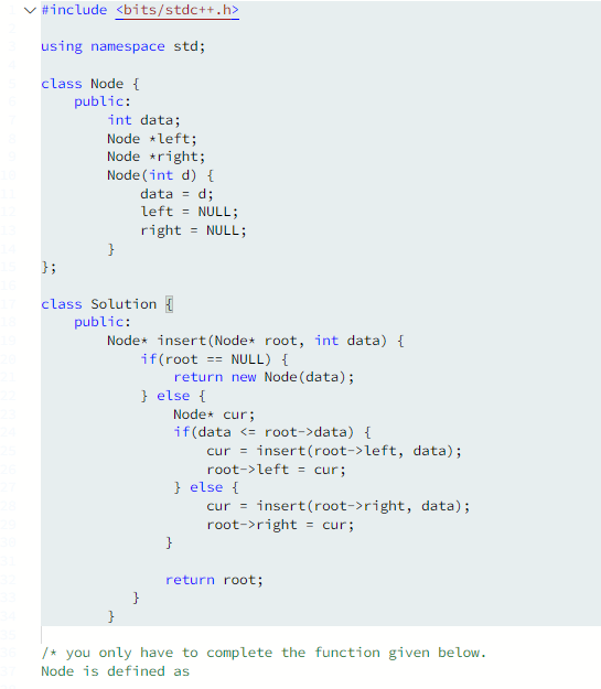  \#include bits/stdc++.h> using namespace std; class Node \{ public: int data;