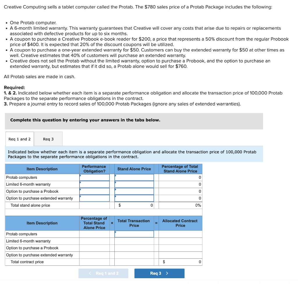 7. Creative Computing sells a tablet computer called the Protab. The $780
