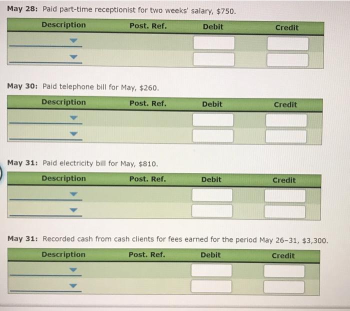 Accounts Receivable 33 Dividends 14 Supplies 41 Fees Earned 15 Prepaid Rent
