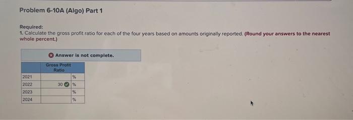 profit ratio (LO6-7, 6-9) [The following information applies to the questions displayed