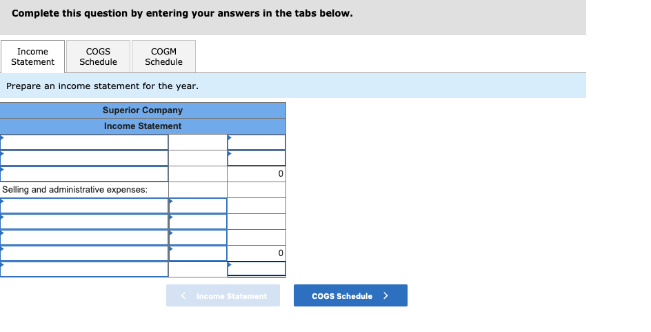 3-13 Schedules of Cost of Goods Manufactured and Cost of Goods Sold;
