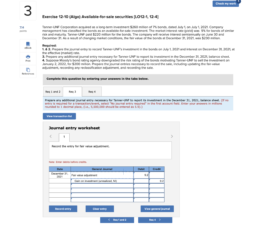 12-4] 7.14 points Tanner-UNF Corporation acquired as a long-term investment $260 million