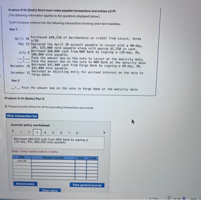 Borrowed $80,000 cash from NBR Bank by signing a 120-day, 98 ,