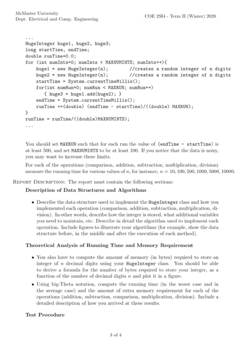 LABS 1.2 - OPERATIONS WITH HUGE INTEGERS Assessment: 8% of the total