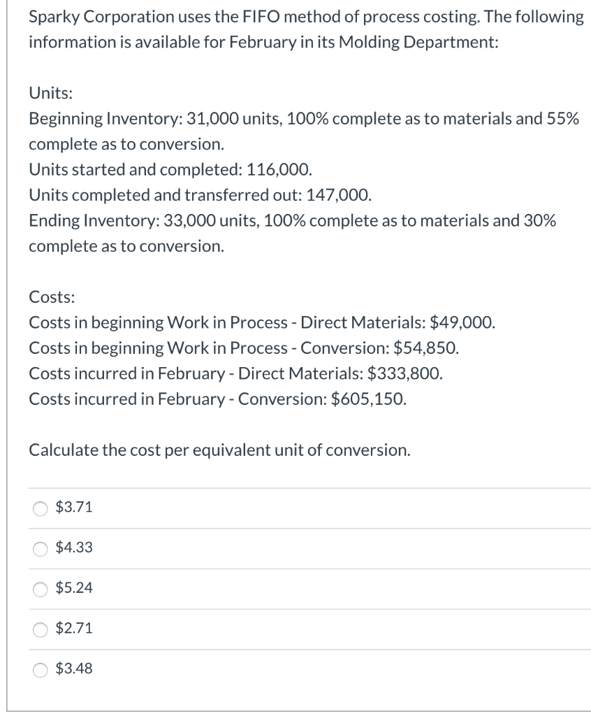 103,000 78,000 58,000 The company's cost of direct materials used, cost of