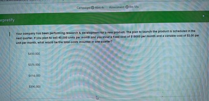  Your company has been performing research \& development for a new