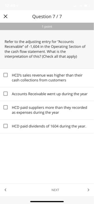 Please answer the question based on the case study. Question 7/7 1