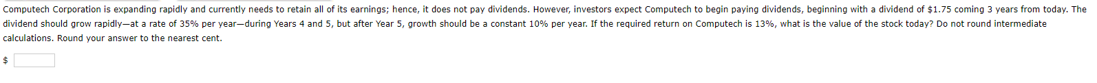 alculations. Round your answer to the nearest cent