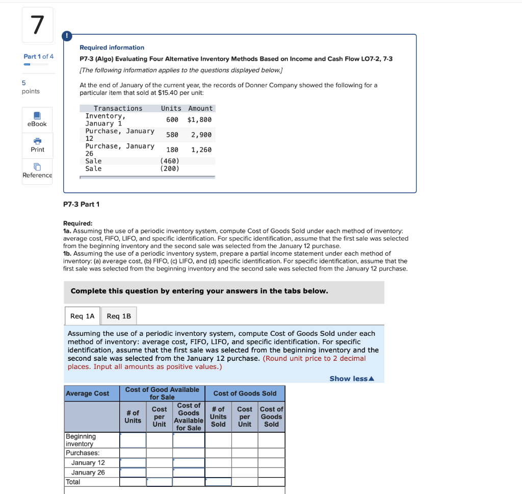 I need help with this question. QUESTIONS 7 AND 8 HAVE REQ1A