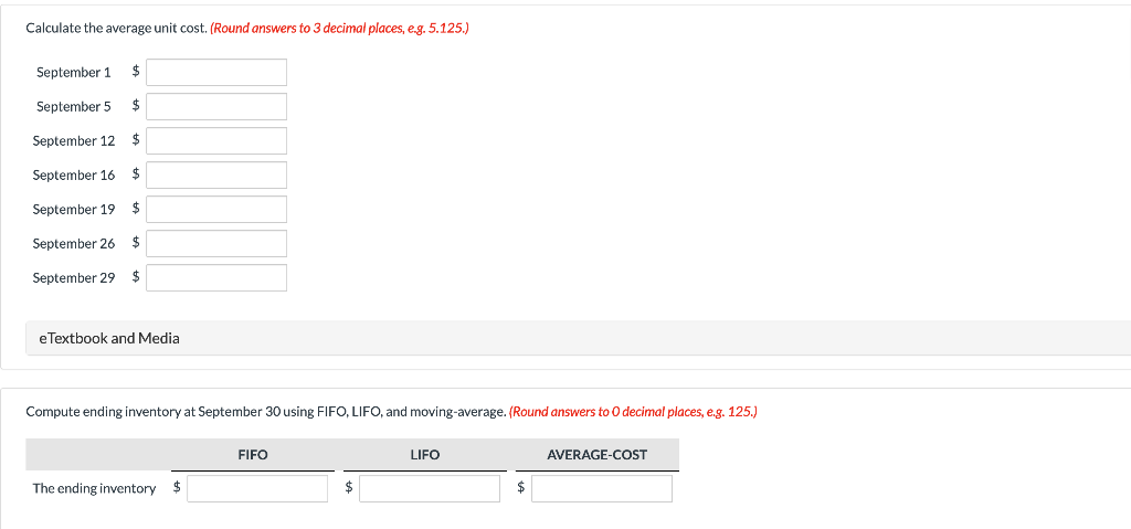 the goods sold in the sale. (Round answers to 3 decimal places,