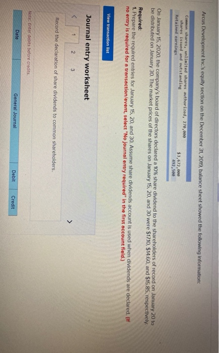  Arcus Development Inc.'s equity section on the December 31, 2019, balance