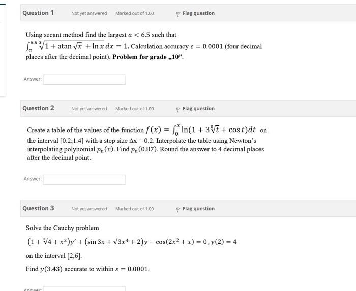  Please solve this problems using matlab and share the code in