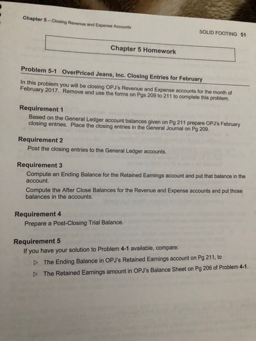  Chapter 5-Closing Revenue and Expense Accounts SOLID FOOTING 51 Chapter 5
