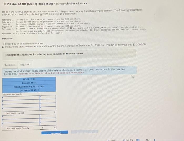 Hoop It Up has two classes of stock... Hoop it Up has