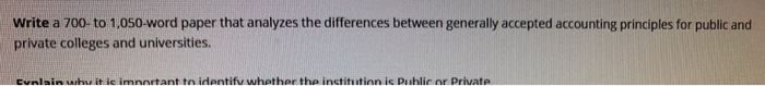 Write a 700-to 1,050-word paper that analyzes the differences between generally