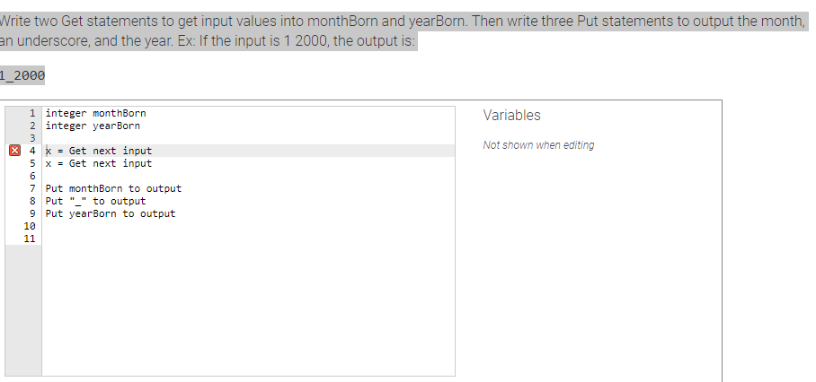  How do I get the Get statement? Please help Write two
