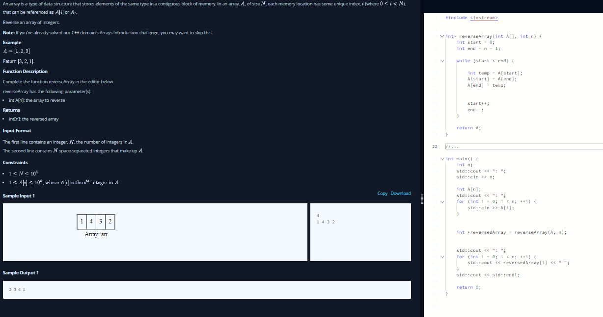 An array is a type of data structure that stores elements