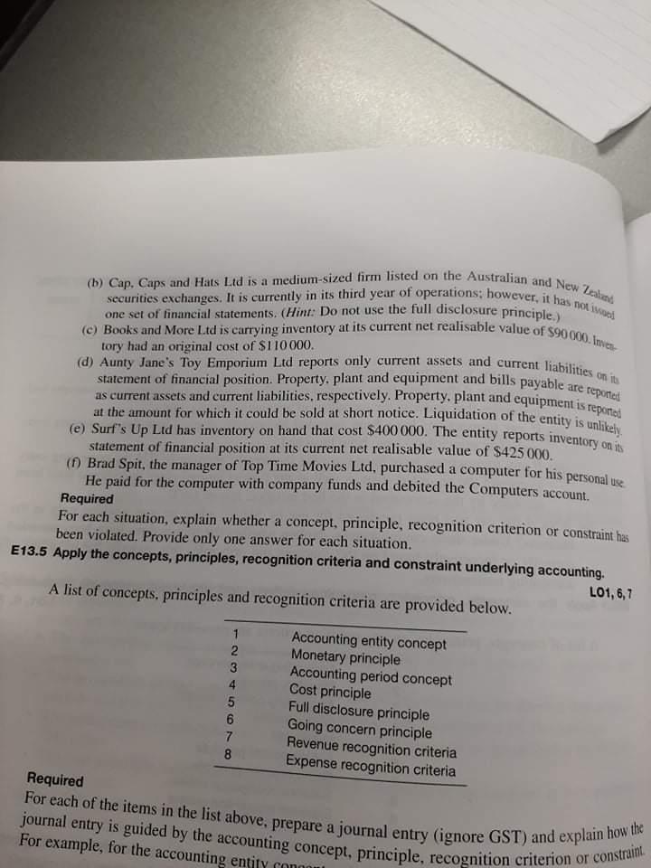 recognition criteria underlying accounting. LO7 (e) Trade creditors (Obligations for employees' long