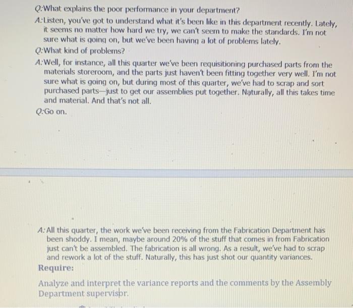 in the Assembly Department of Schumann Electronics Co., a consumer electronics company.