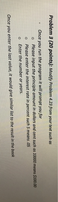 Fig. 4.6 so that it uses only integers to calculate the compound