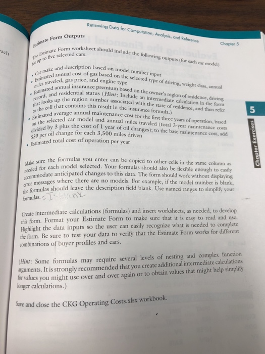  Retrieving Data for Computation, Analysis, and te Form Outputs Reference Chopter