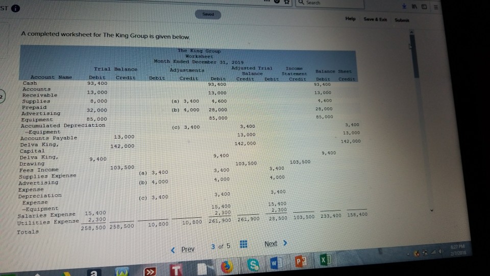  e a search ST Help Save&Exin Submit A completed worksheet for