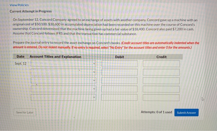  View Policies Current Attempt in Progress On September 12, Concord Company