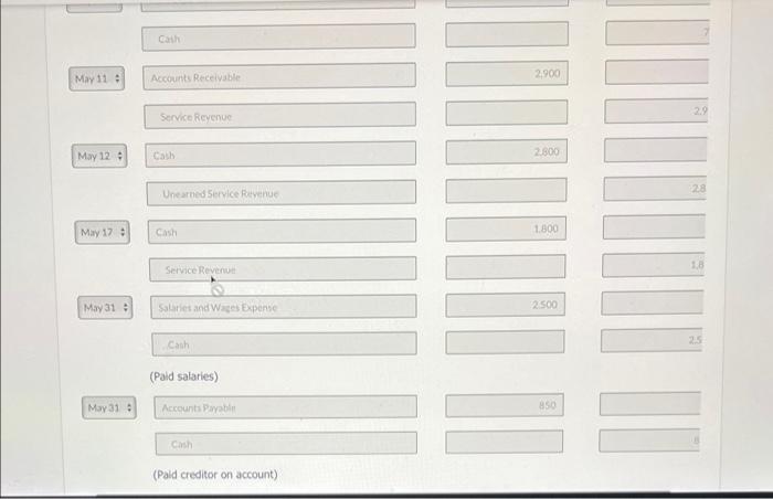 May 1 2 3 7 11 Stockholders invested $21.400 cash in exchange