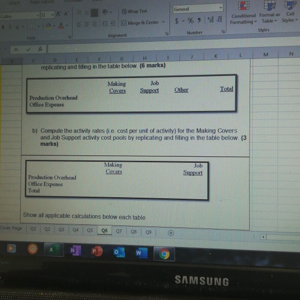 activity-based costing system for its overhead costs. The company has provided the