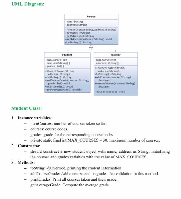to model students and teachers in one application. Design a class named