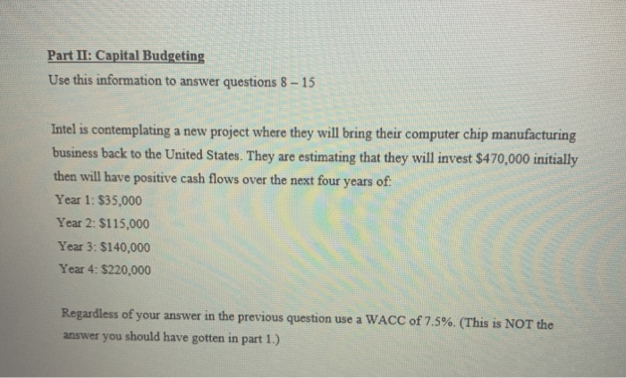 1-8 Suppose Intel wants to raise capital to start a new project