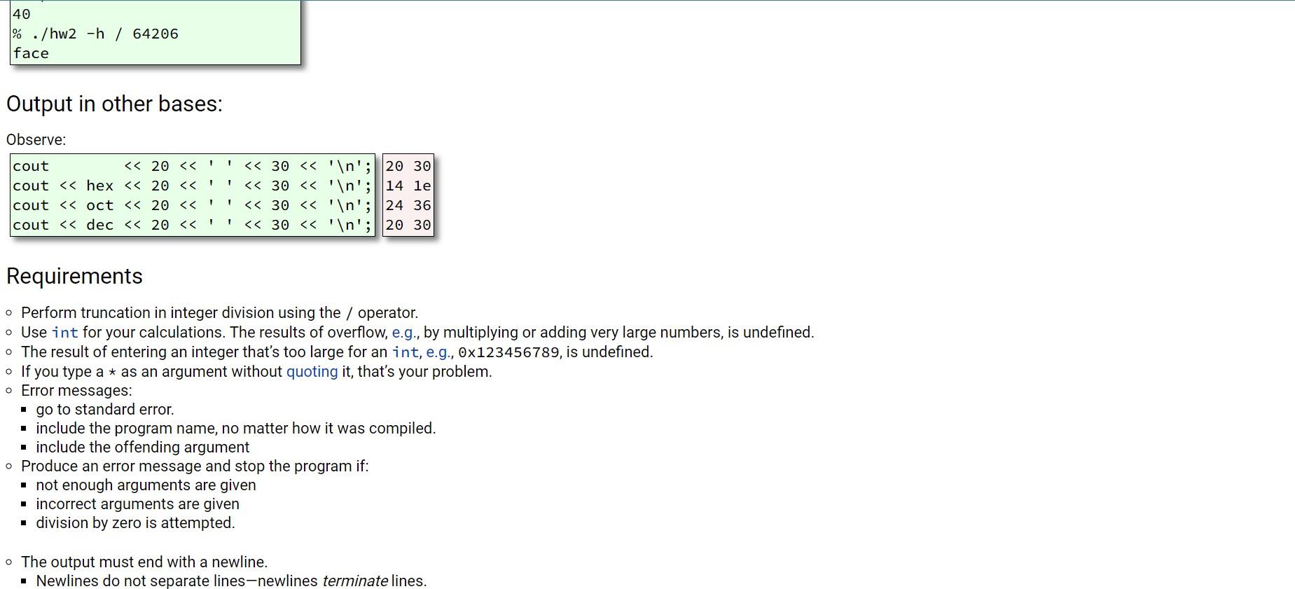 result in the base desired. Arguments The first, optional argument is one