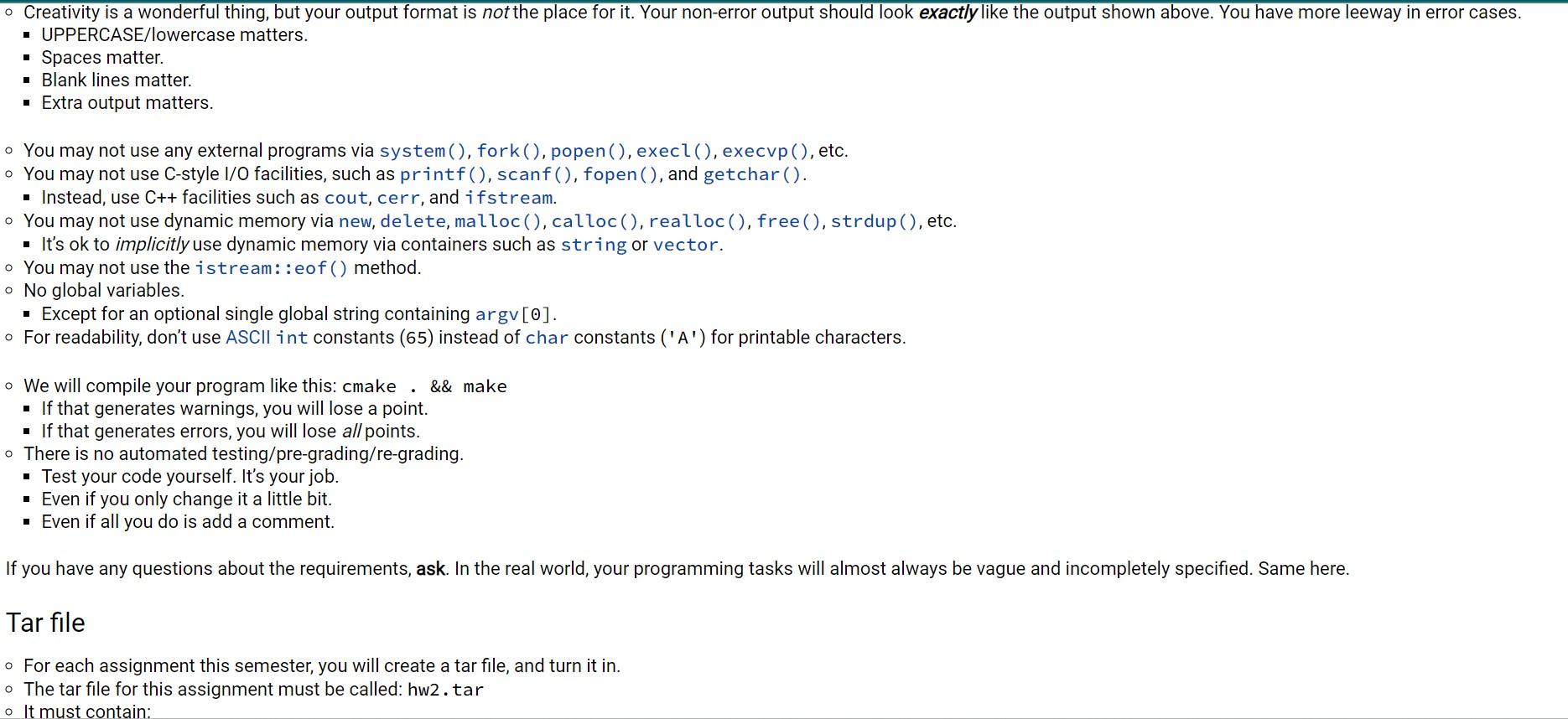 of h,0, or d, signifying an output base of hexadecimal, octal, or