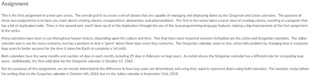 Dates Part 1 Done in Java. Here is the Skeleton Code /**
