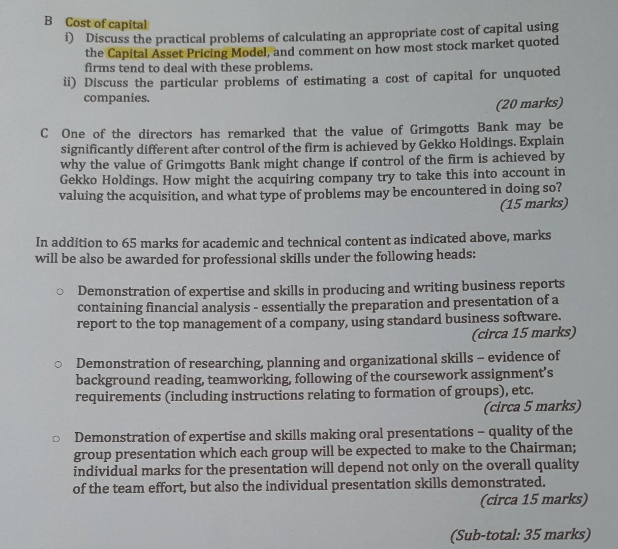 Holdings plc, a multi-division conglomerate, has taken a strategic decision to acquire