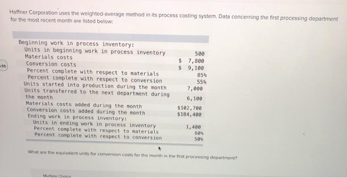 month are listed below: 02.01.19 Beginning work in process inventory: Units in