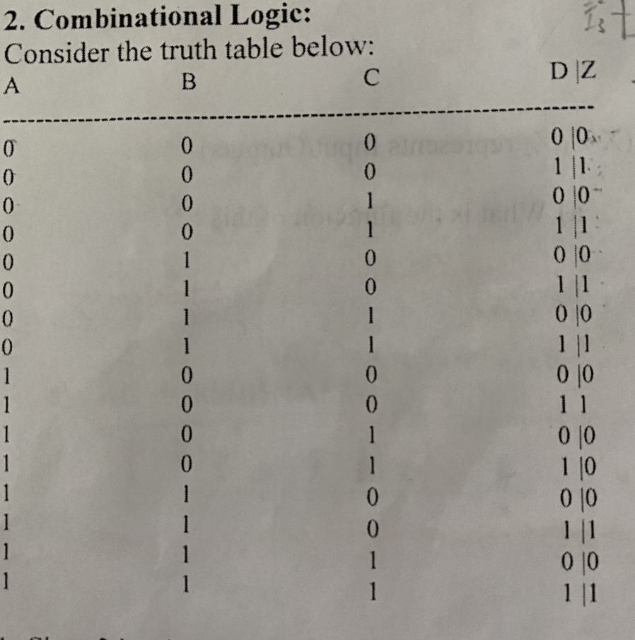 use a three variable mux to realize directly from the table ------OOOOO