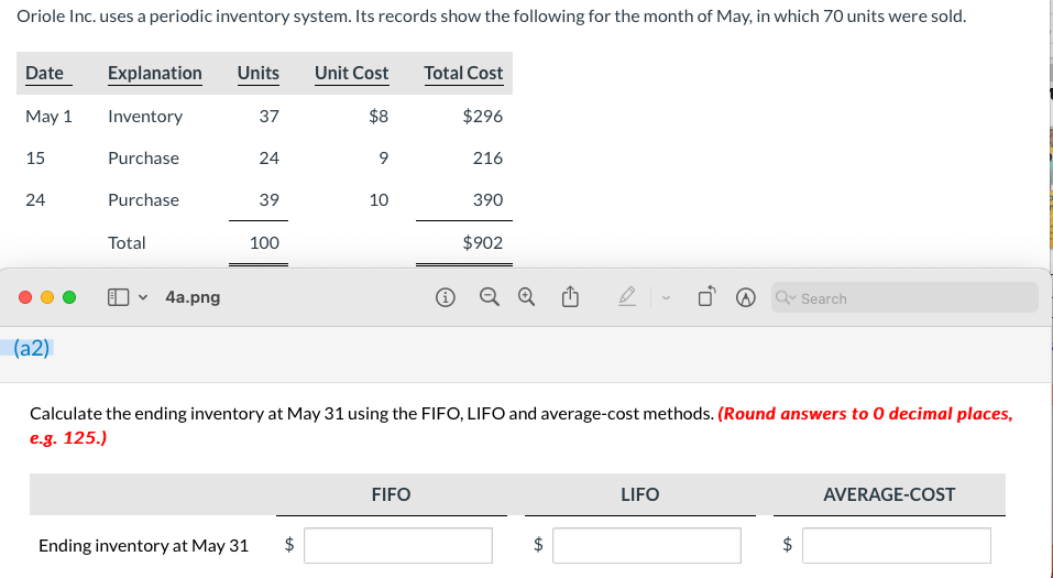 Calculate the ending inventory at May 31 using the FIFO, LIFO