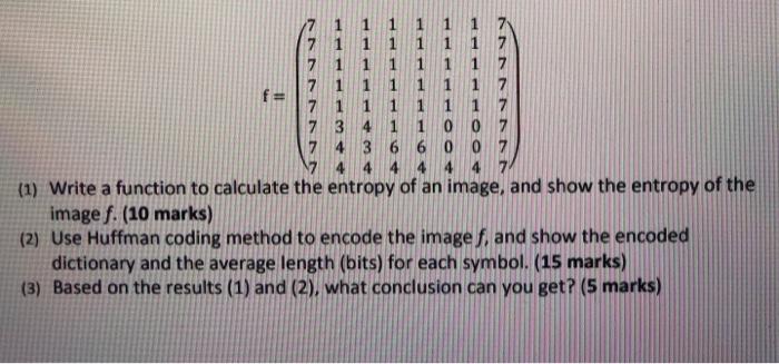could someone help to code this in Matlab: f is an 8*8