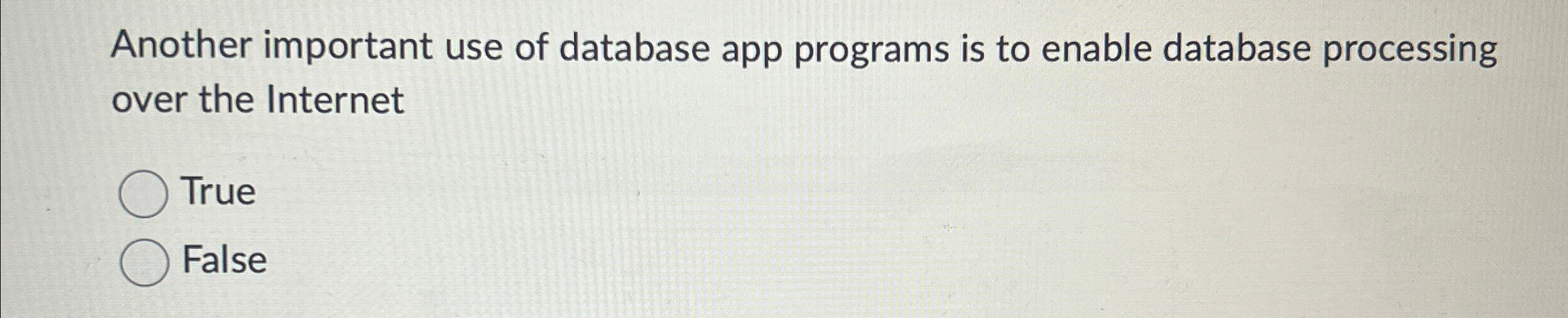  Another important use of database app programs is to enable database