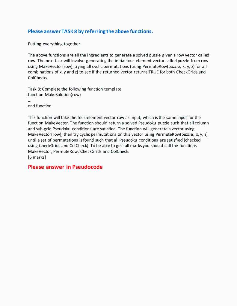 above functions. Putting everything together The above functions are all the ingredients