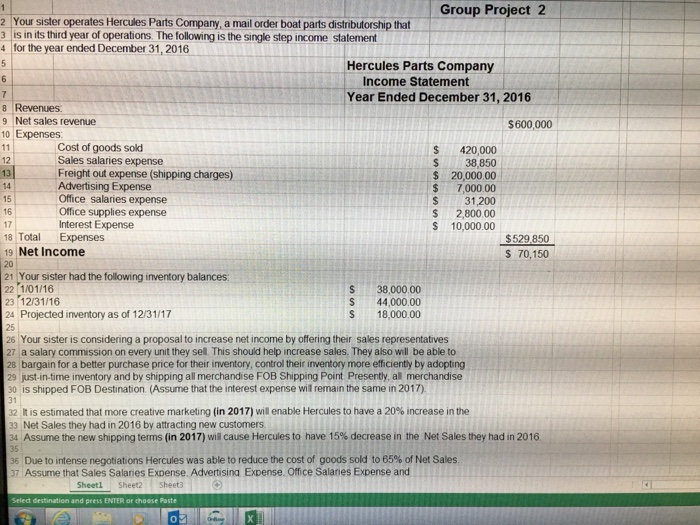  Can someone please help with this project, please show the calculations