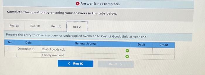 this question by entering your answers in the tabs below. Prepare the