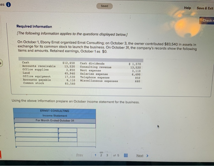 with chart as well please es Saved Help Save & Exit Check