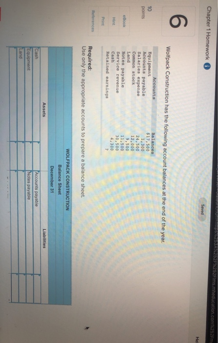  52Fims.mheducation.com%252Fm Chapter 1 Homework Saved He 6 Wolfpack Construction has the