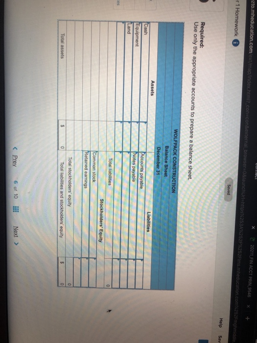 following account balances at the end of the year. 10 points Accounts