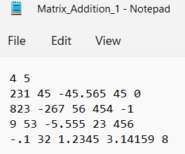 Language is C++ My code doesn't display matrixes or add them correctly