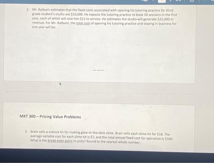 a separate sheet of paper. - Calculate the problems based on the