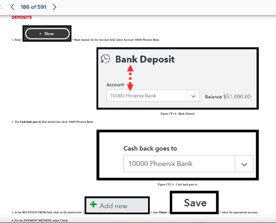 in quickbooks, and which accounts do i credit and debit. Below are