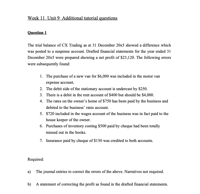  Please type your answer in detail Week 11 Unit 9 Additional